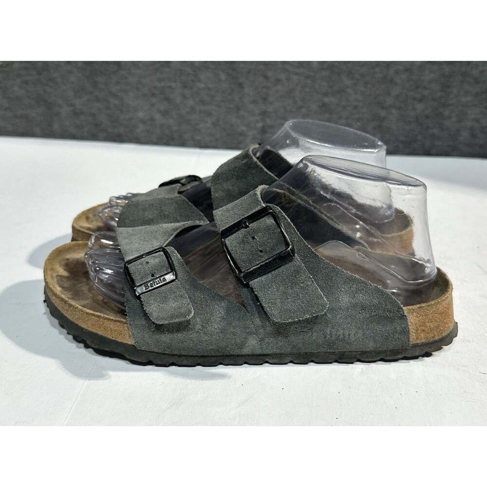 Birkenstock Betula Arizona Sandal Women Dark Grey Suede Leather  Size 38 Narrow - Picture 2 of 10